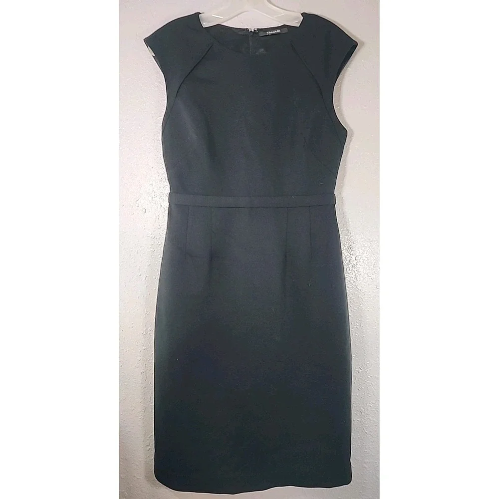 Tahari Simple‎ Black Tomlee Sleeveless Knee Length Sheath